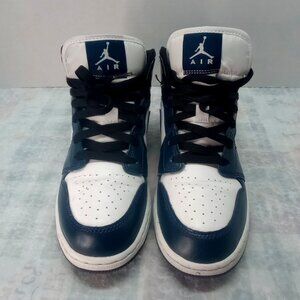 Nike Air Jordan 1 GS Mid Armory Retro Blue White Black Sz 5y Sneaker Basketball